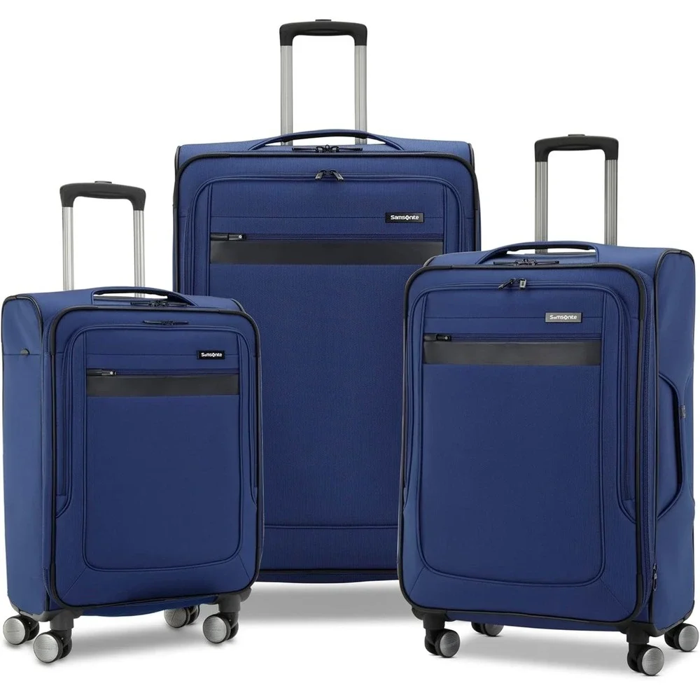 Samsonite Ascella 3.0 Softside Luggage Spinner Wheels 3 Piece Set Sapphire Blue